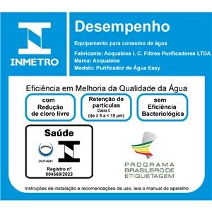 PURIFICADOR DE ÁGUA ACQUABIOS EASY FRESH 1008-0153