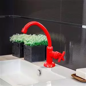 TORNEIRA COLORS BCD LAVATORIO VERMELHA 1009-0201 